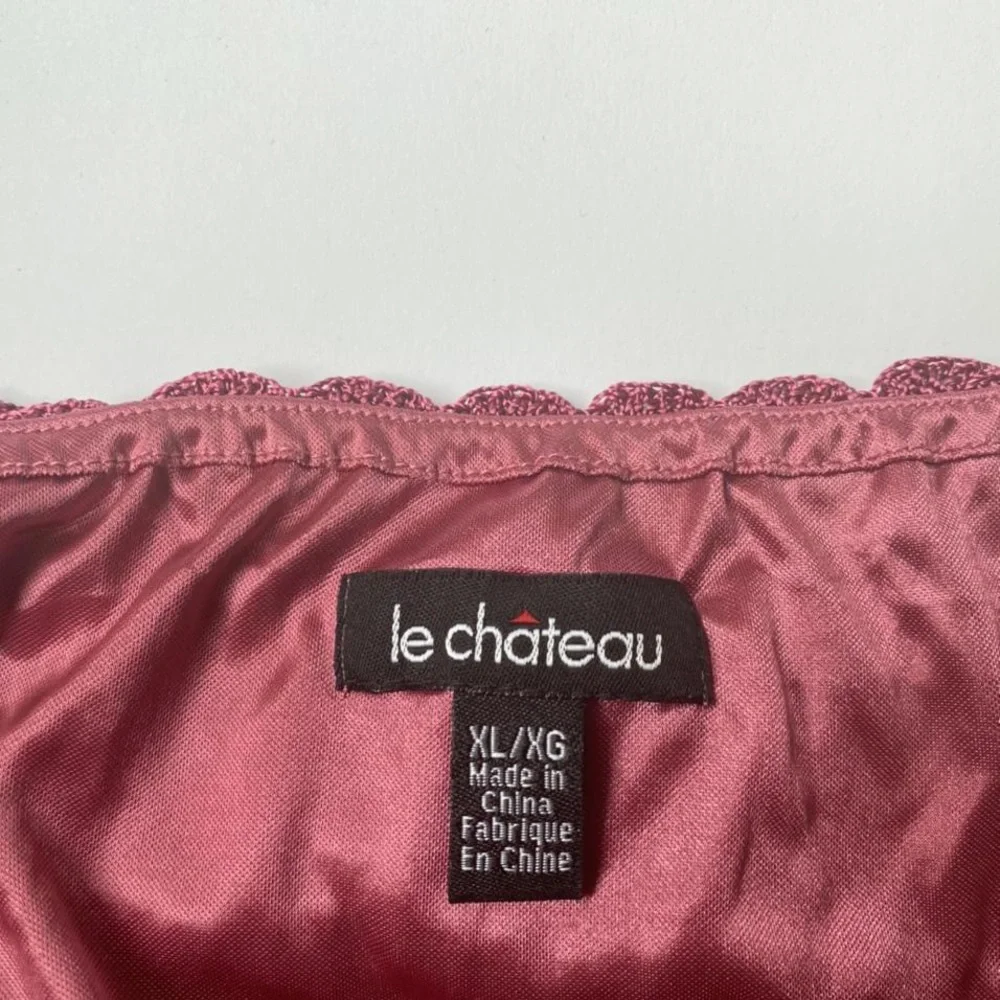 Y2K FLIRTY CROCHET HALTER TOP LE CHATEAU / SIZE XL - Picture 8 of 10